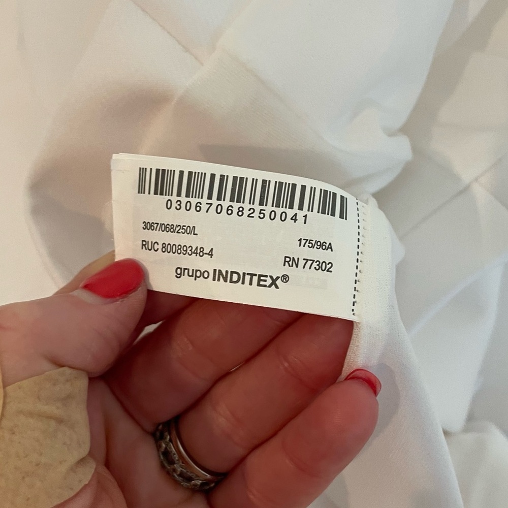 Zara White Fitted Corset Milkmaid Cropped Top with Lace Trim‎ - Picture 8 of 12